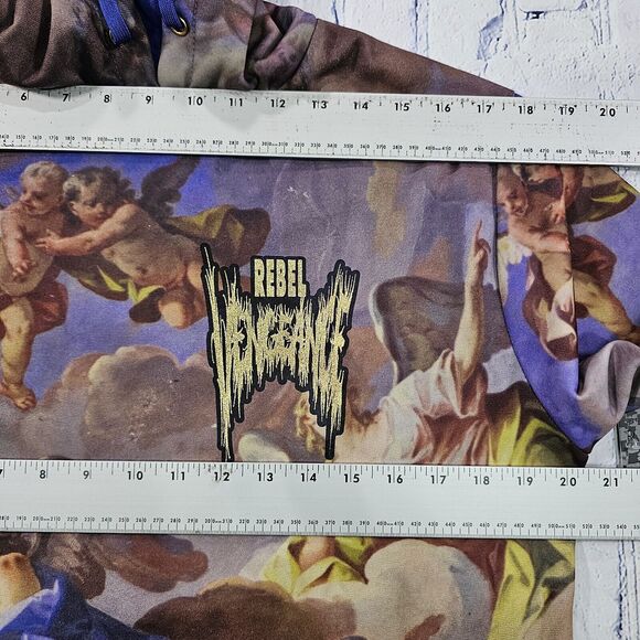 Rebel Vengeance Boticelli Wearable Art Print Hoodie Pullover MENS SIZE S - Picture 7 of 13